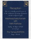 Golden Floral Corners Indian Wedding Invitation