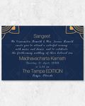 Golden Floral Corners Indian Wedding Invitation