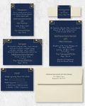 Golden Floral Corners Indian Wedding Invitation