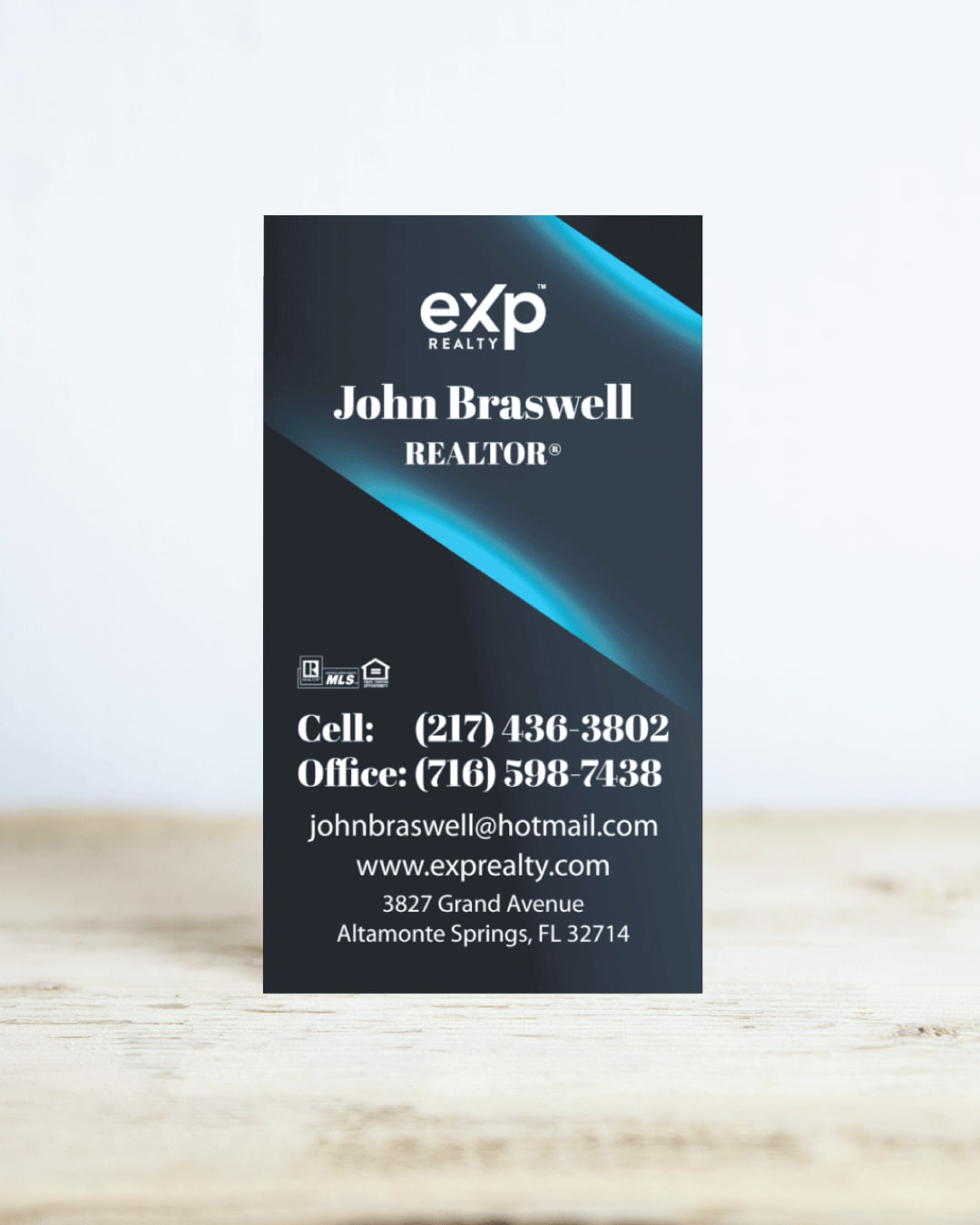 Exp Realty Neon Blue Business Cards