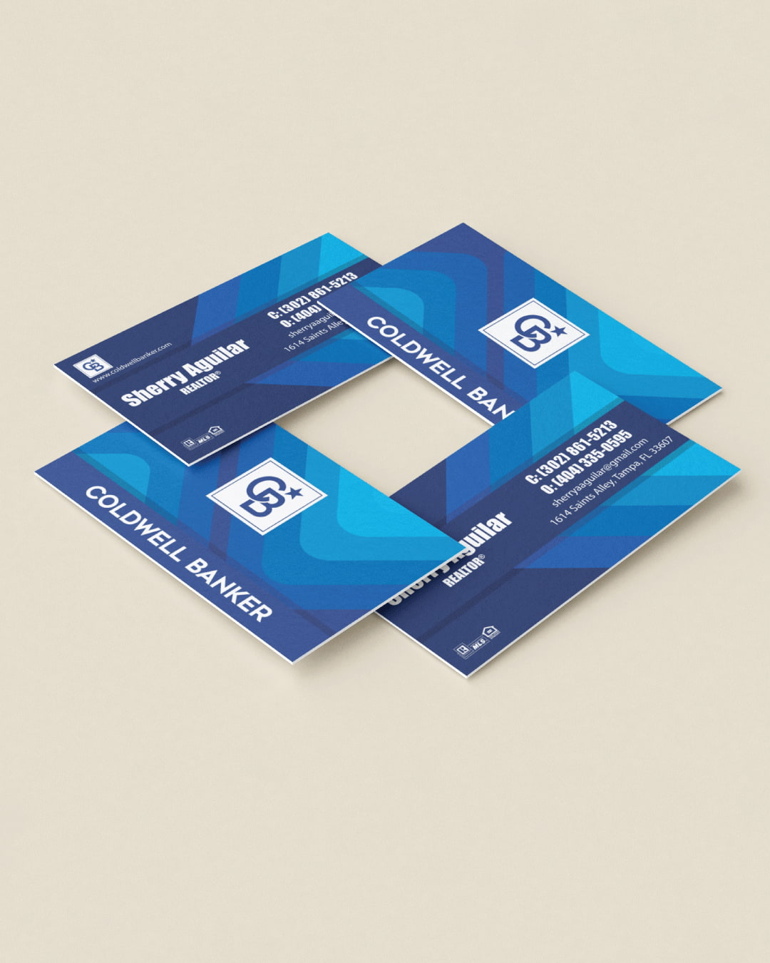 Coldwell Banker Colored Lines Business Cards