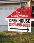 Keller Williams Realty Red Geometric Pattern House Shape Sign