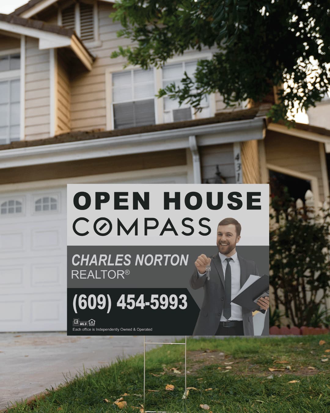 COMPASS Elegant Gray Yard Sign