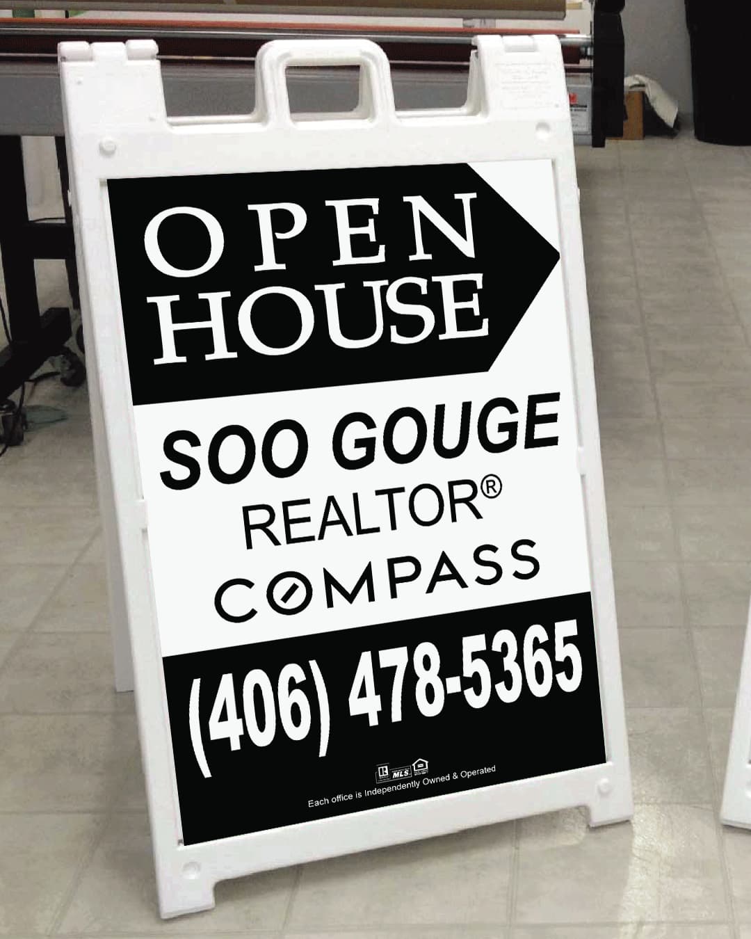 Compass Elegant Black And White A Frame Sign