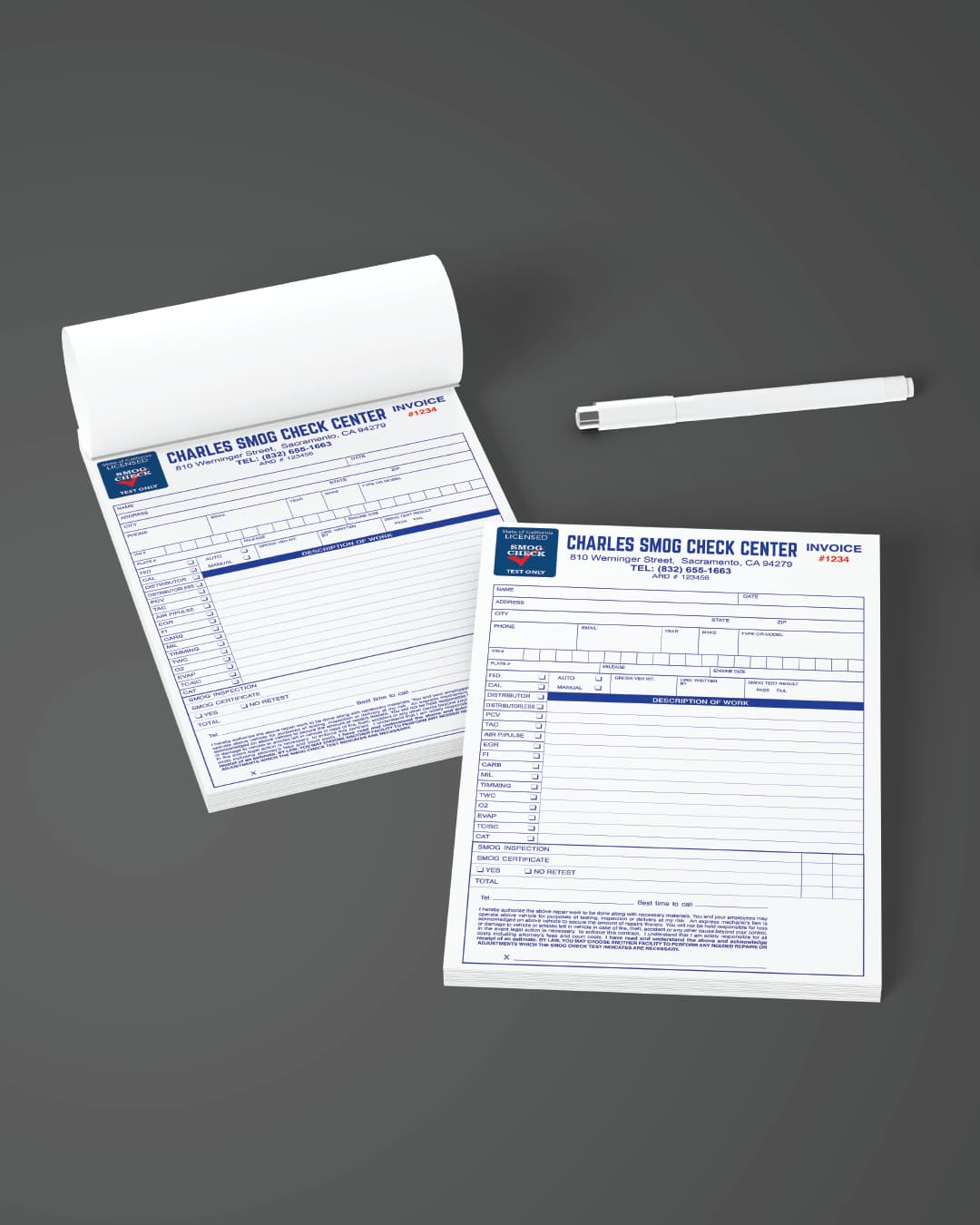 Blue Carbonless Forms (Invoice)