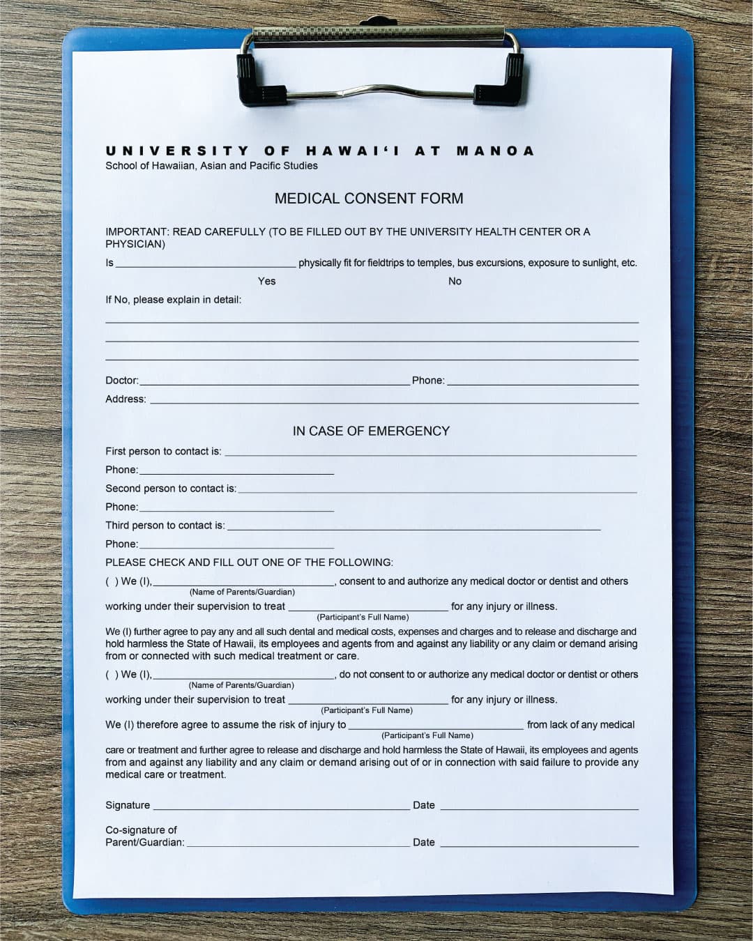 Medical Consent Form