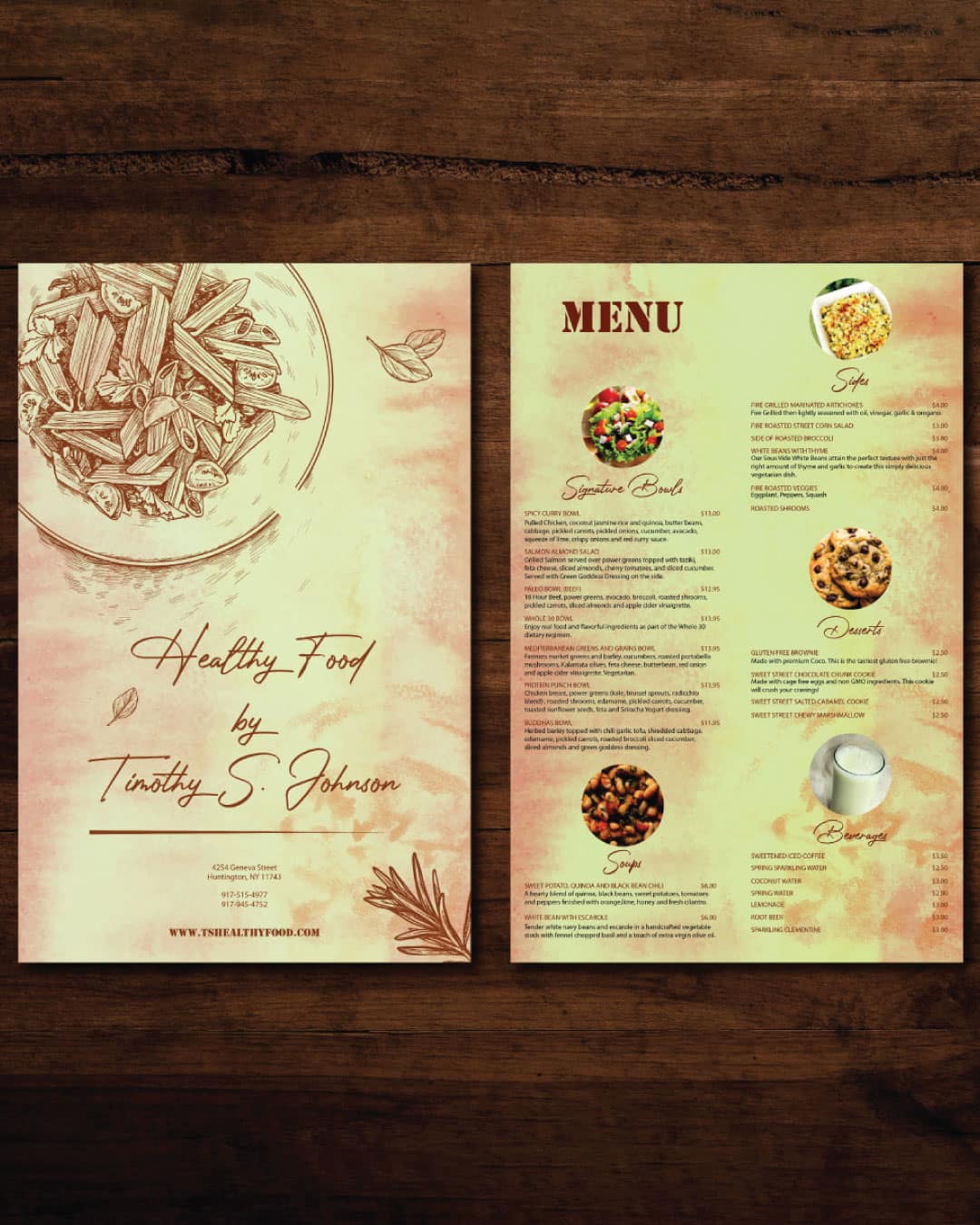 Healthy Food Vintage Dine-in Menus