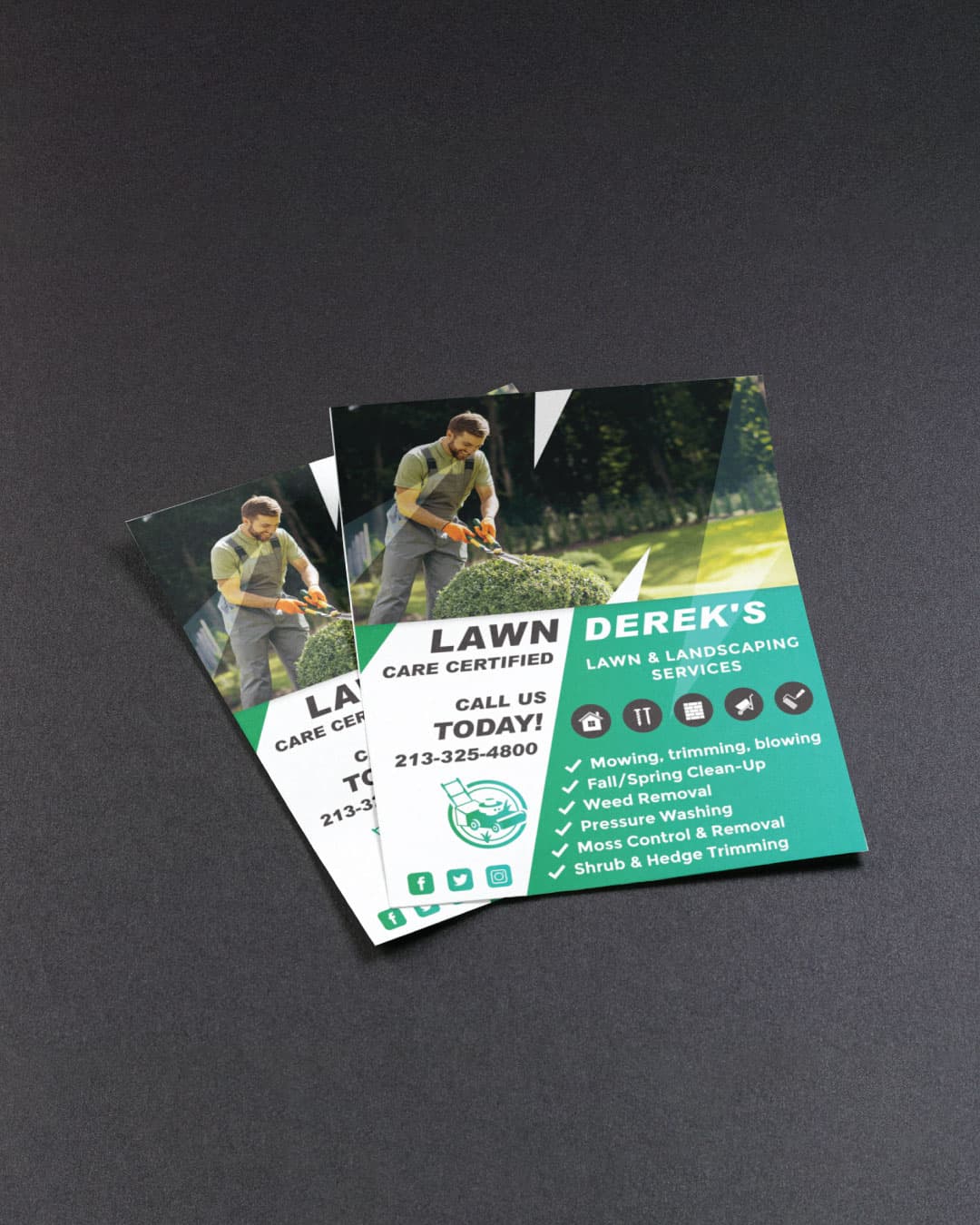 Green with White Triangles Flyers