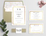 Vintage Gold Marble Elegant Wedding Invitations