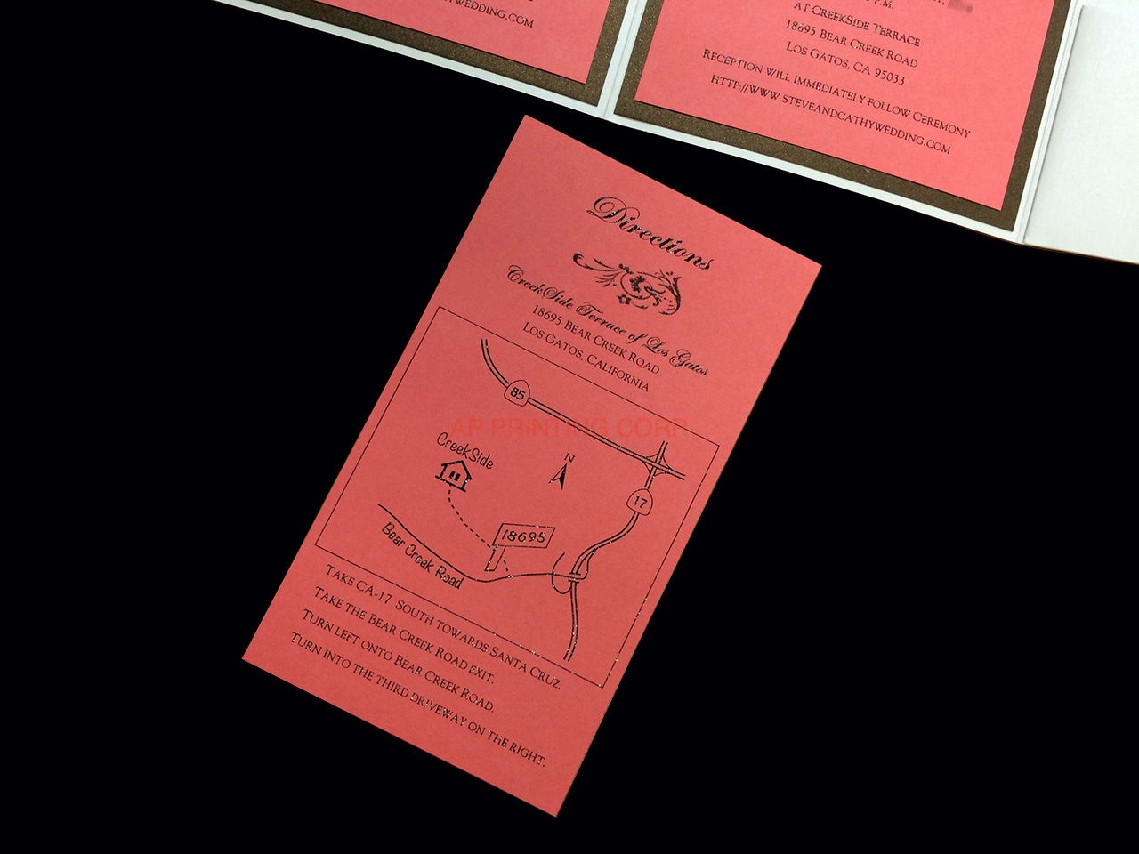 PAL-BL-57-MMN Crystal, Bronze, Coral Pocket & Folder Invitation