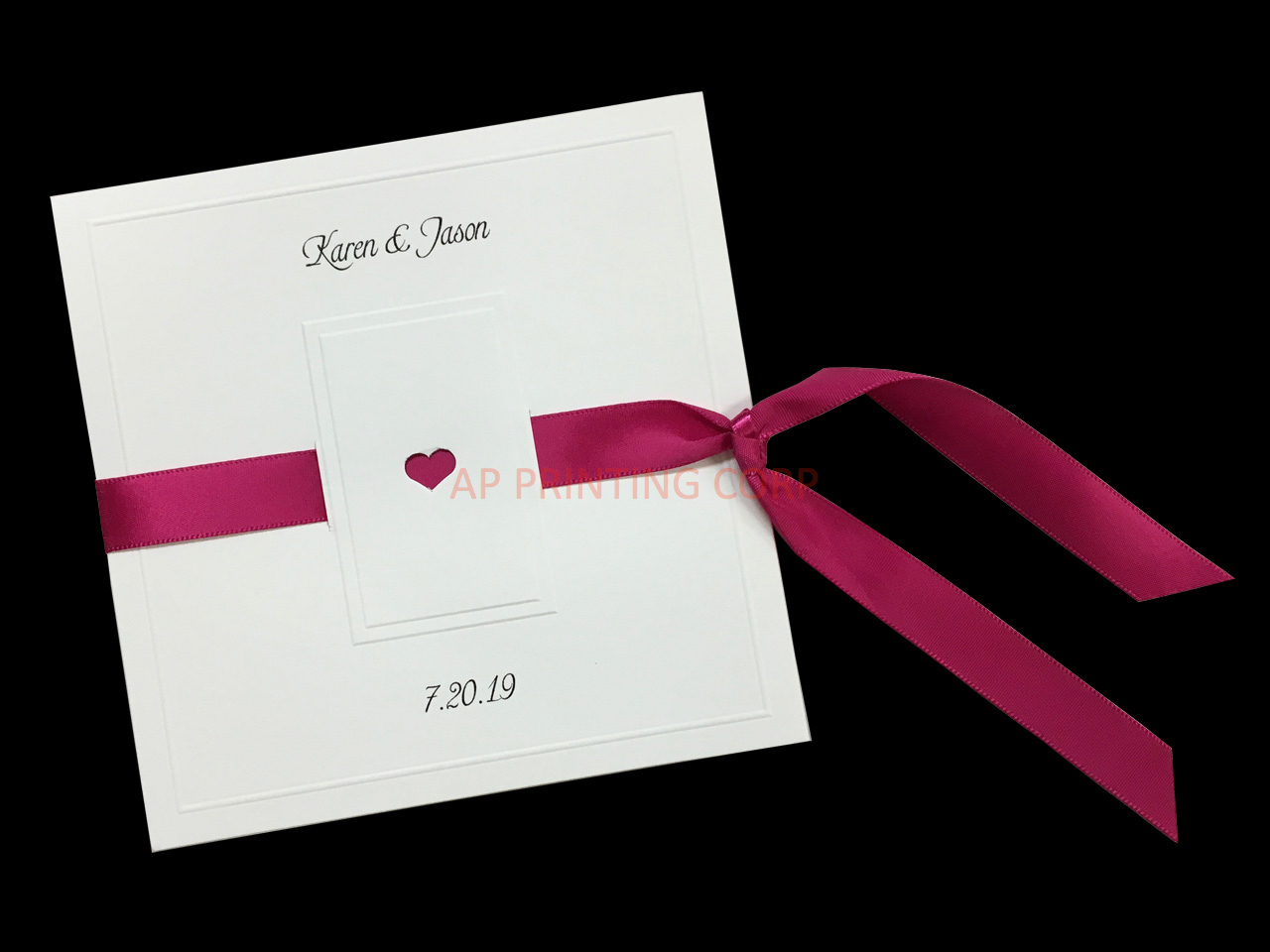 Paneled Heart [CC-35] Pocket & Folder Invitation