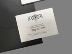Monogram Flourish, Black Pocket, White Shimmer [CC-81] Pocket & Folder Invitation