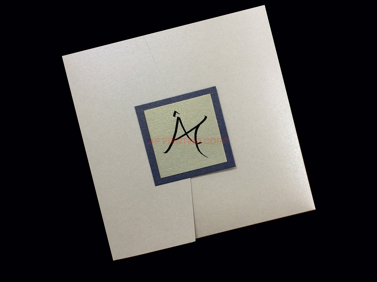 PAL-66-MMM Quartz, Ruby, Gold Leaf Pocket & Folder Invitation