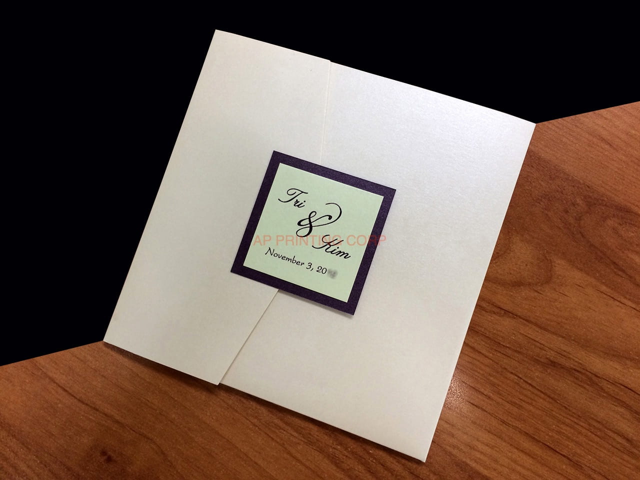 PAL-66-MMM Quartz, Violette, Serpentine Pocket & Folder Invitation