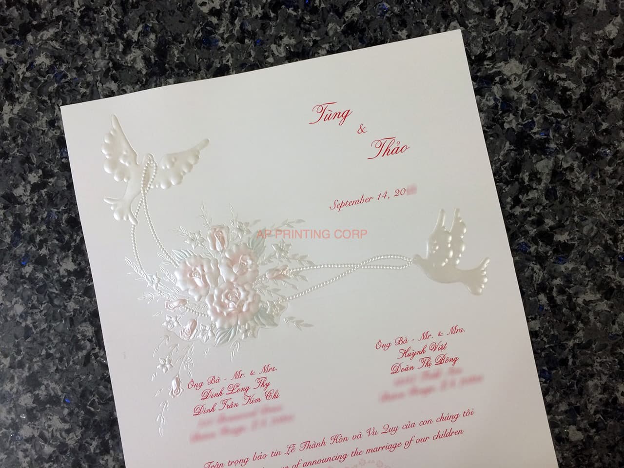 K971 [I-11] Regal Whispers Birds & Doves Wedding Invitation
