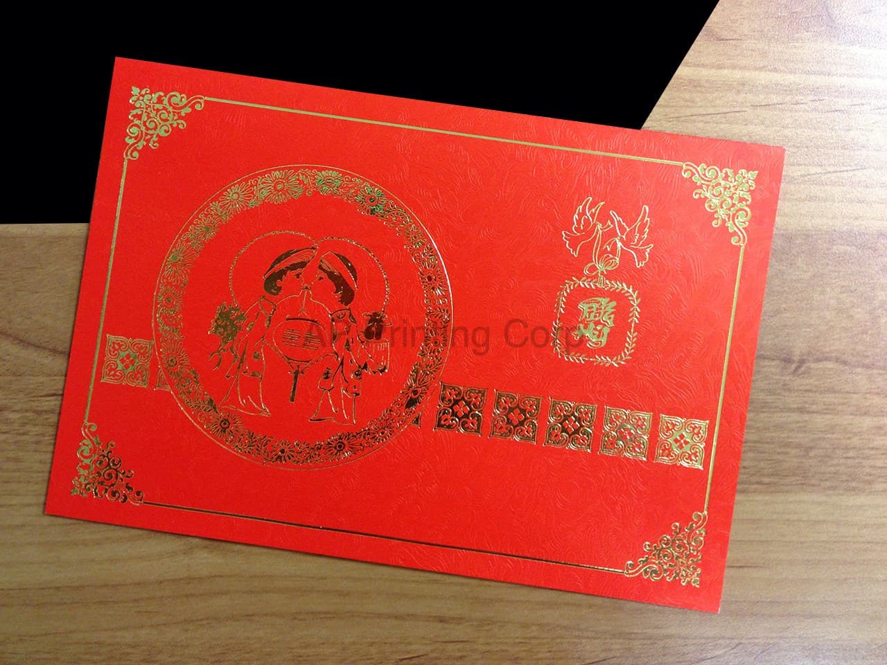 DR7-DC-V [V-L-01] Harmony in Red Bride & Groom Wedding Invitation