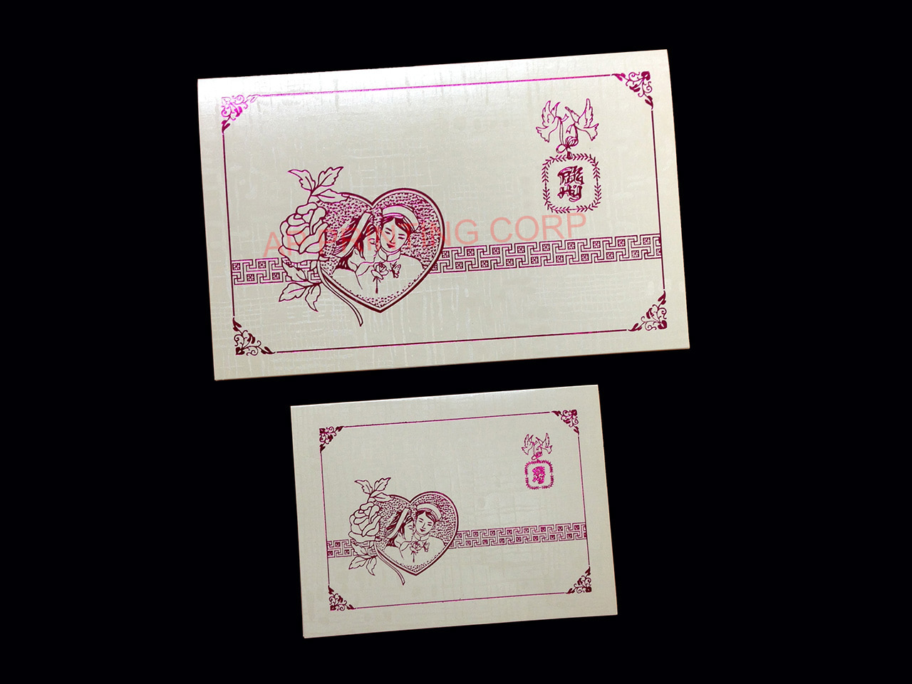 DRBH-TT-LILAC [V-L-01] Eternal Romance Bride & Groom Wedding Invitation