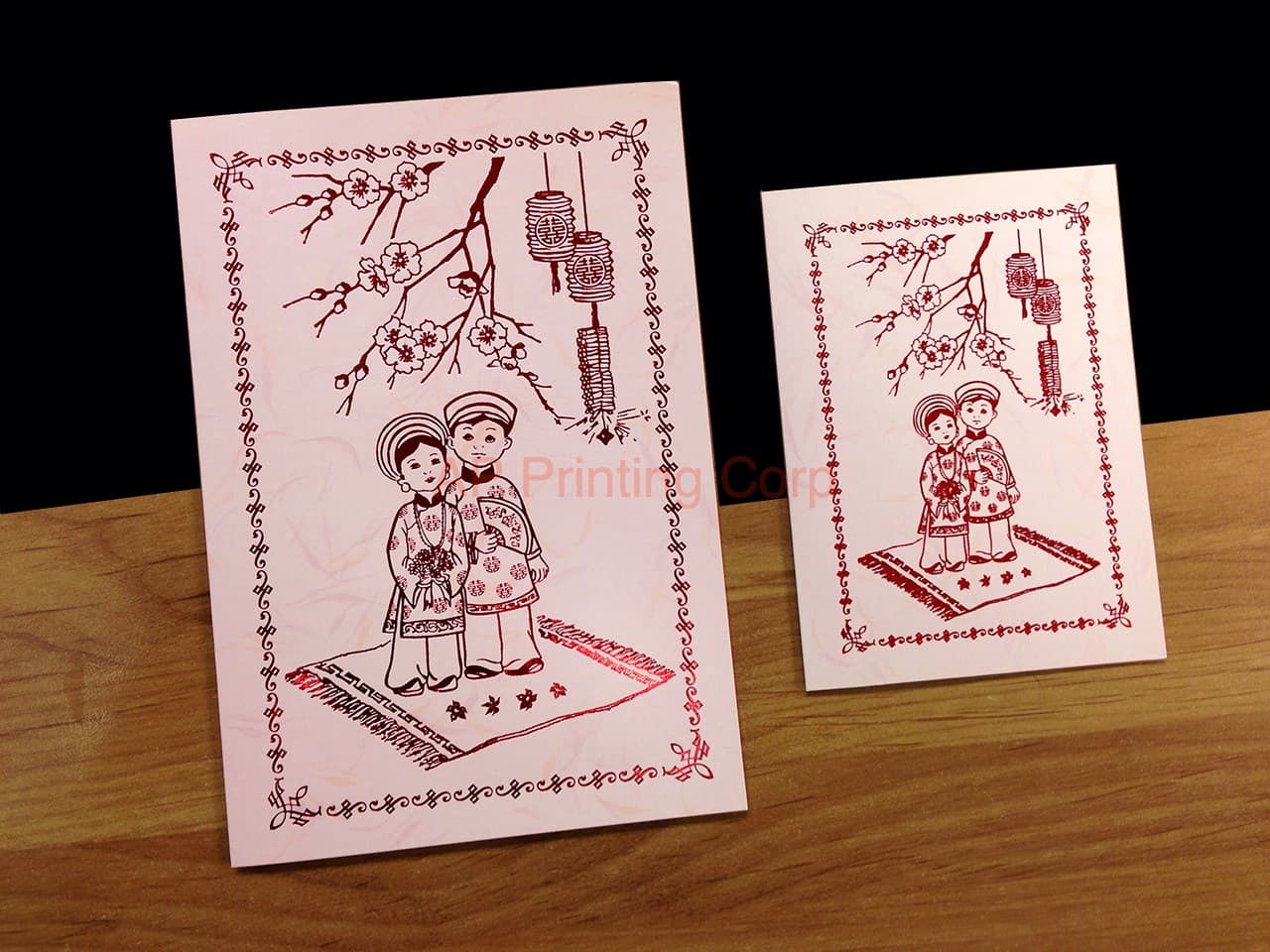 DRCM-RPL2-D [V-L-01] Blush Elegance Bride & Groom Wedding Invitation