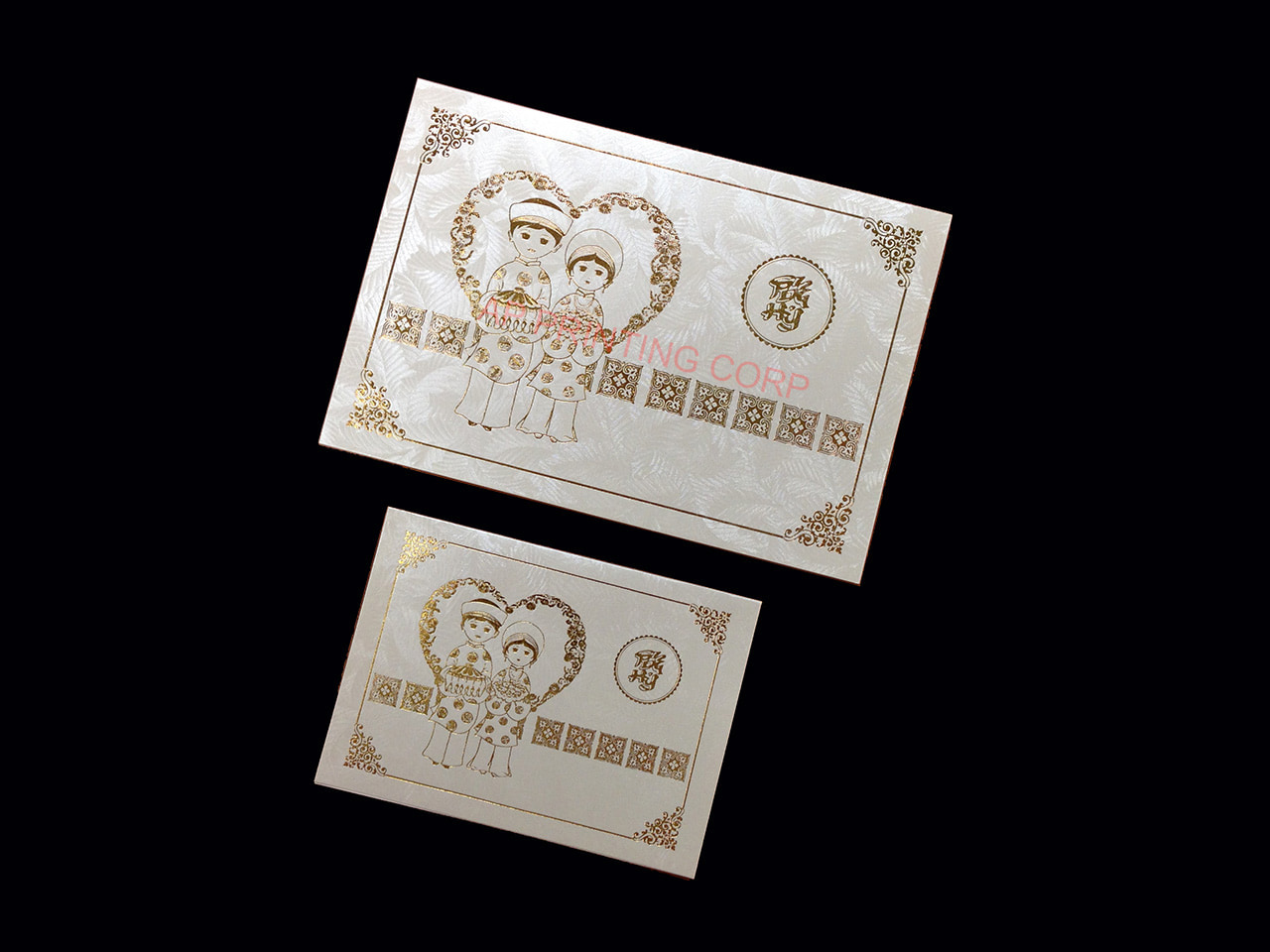 DR8-TL-V [V-L-02] Graceful Romance Bride & Groom Wedding Invitation