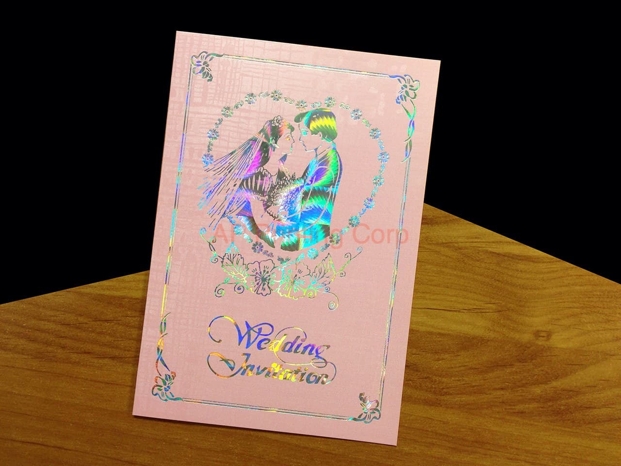 DR9-HT-RF [V-L-02] Blushing Bliss Bride & Groom Wedding Invitation