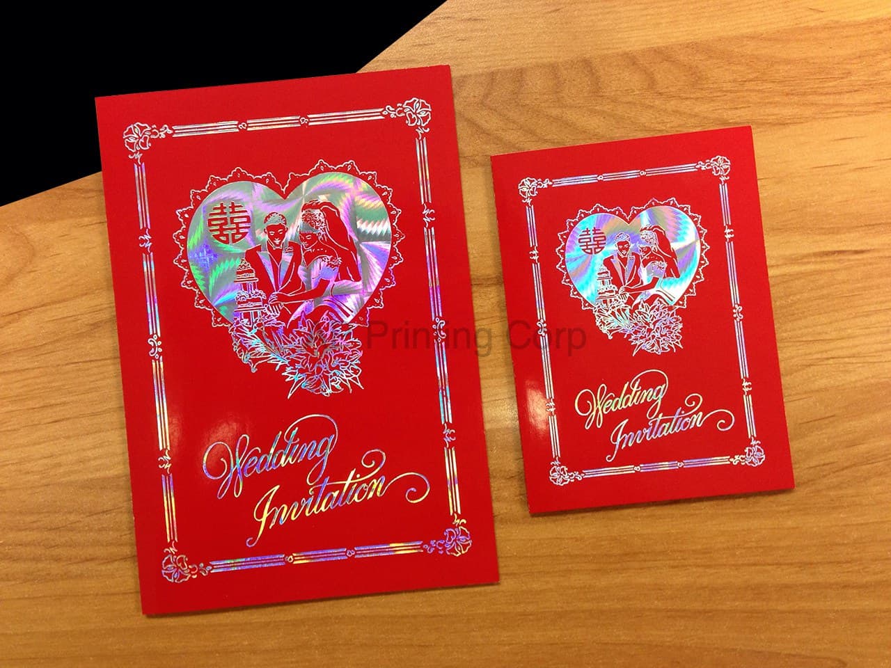 DRCB-DB-RF [V-L-02] Gilded Love Story Bride & Groom Wedding Invitation