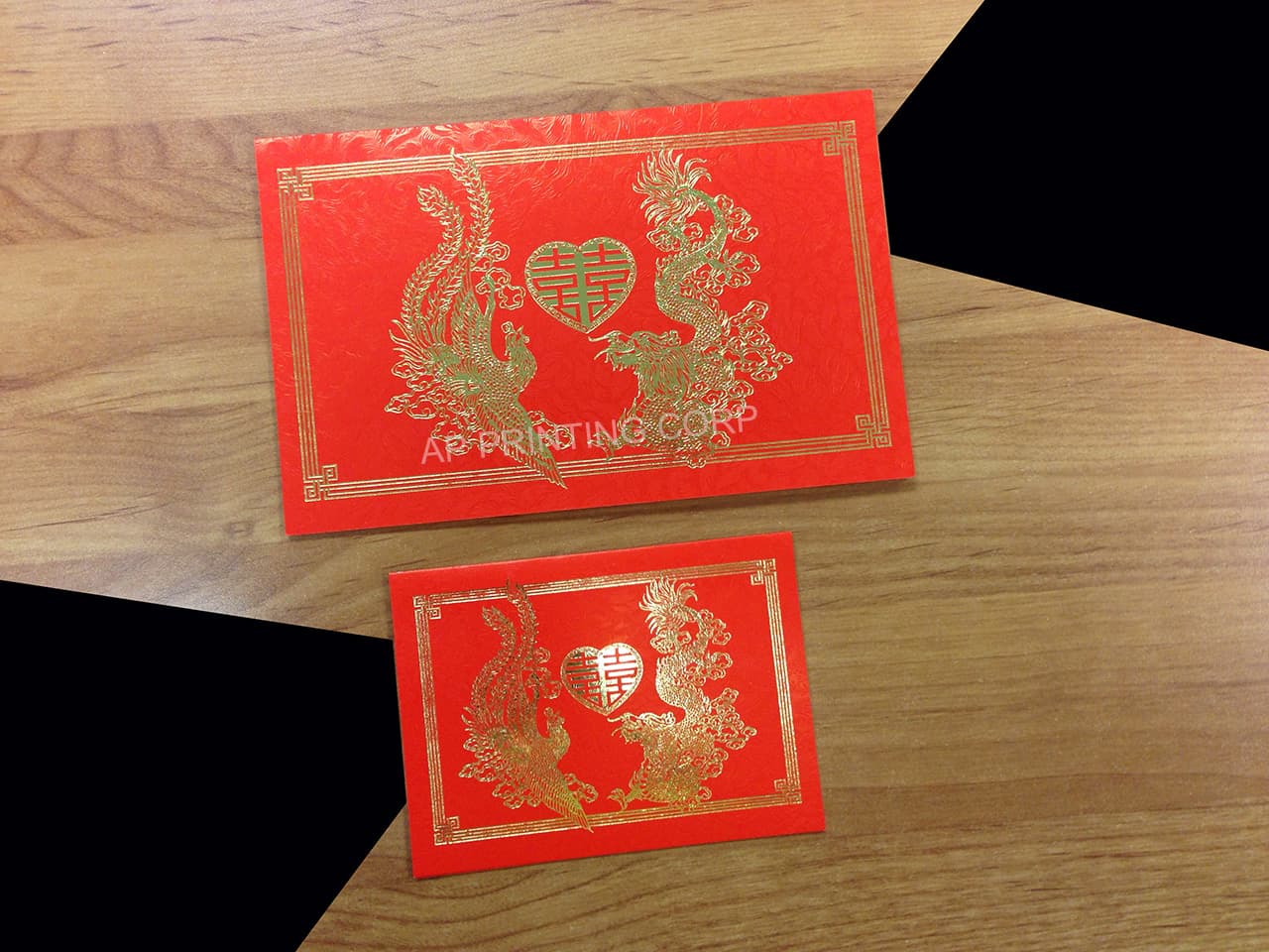 RP1-DC-V [V-L-01] Serene Power Dragon & Phoenix Wedding Invitation