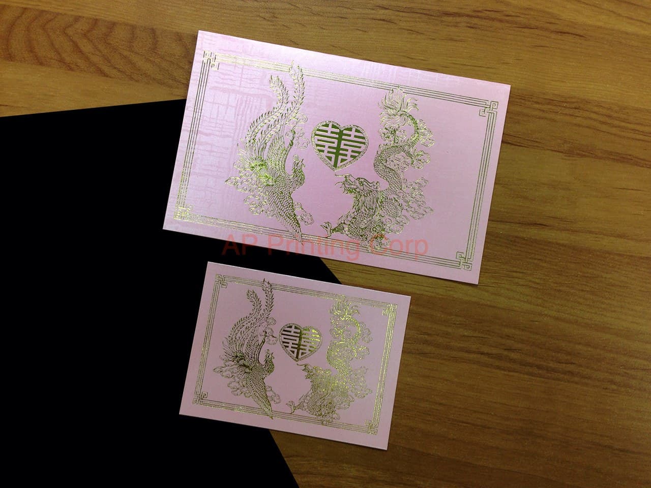 RP1-HT-V [V-L-01] Heart of the Dragon & Phoenix Wedding Invitation