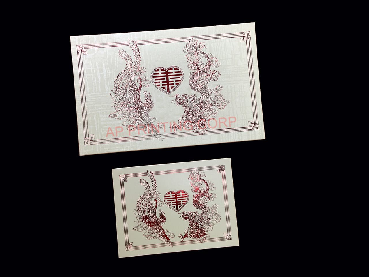 RP1-TT-D [V-L-01] Gilded Legend Dragon & Phoenix Wedding Invitation