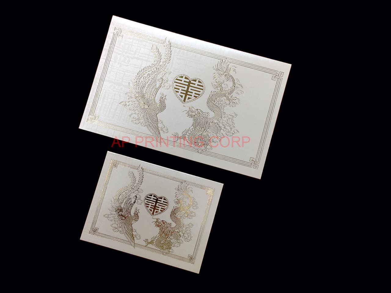 RP1-TT-V [V-L-01] Noble Fusion Dragon & Phoenix Wedding Invitation