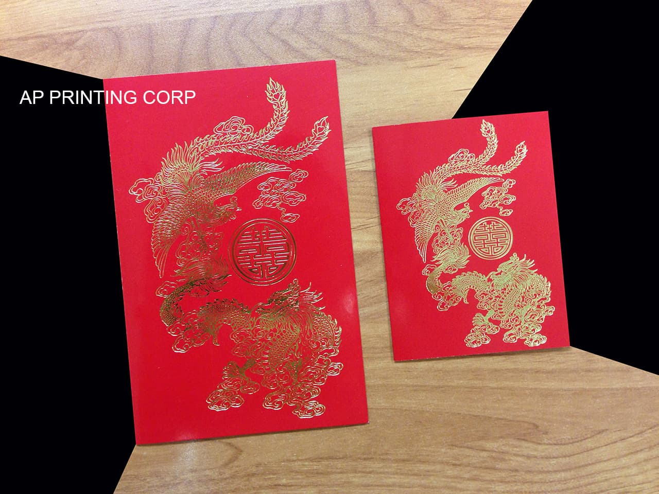 RP2-DB-V [V-L-01] Dragon's & Phoenix Delight Wedding Invitation