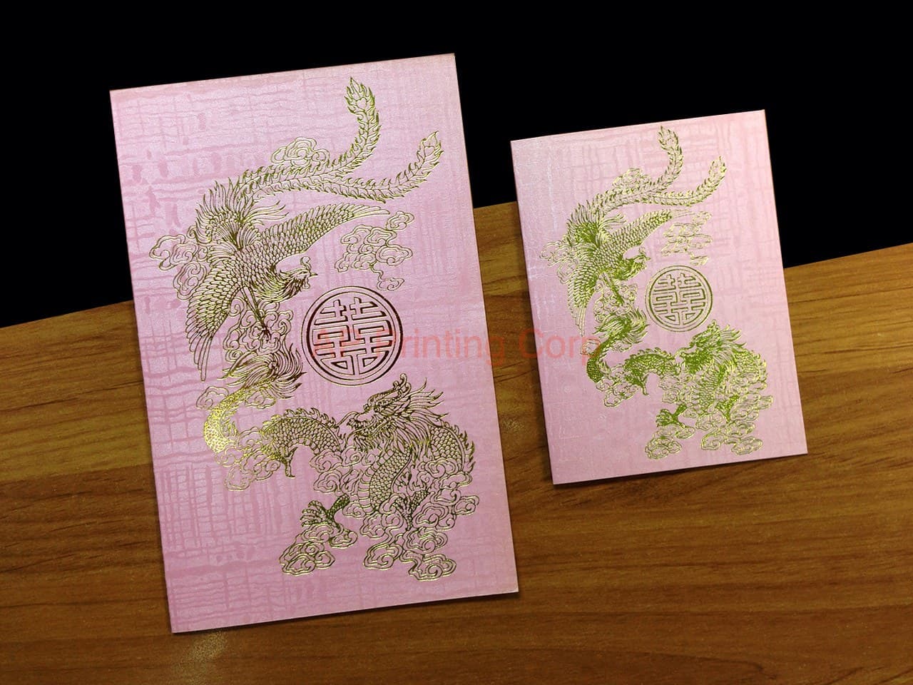 RP2-HTD-V [V-L-01] Moonlit Dragon & Phoenix Dance Wedding Invitation