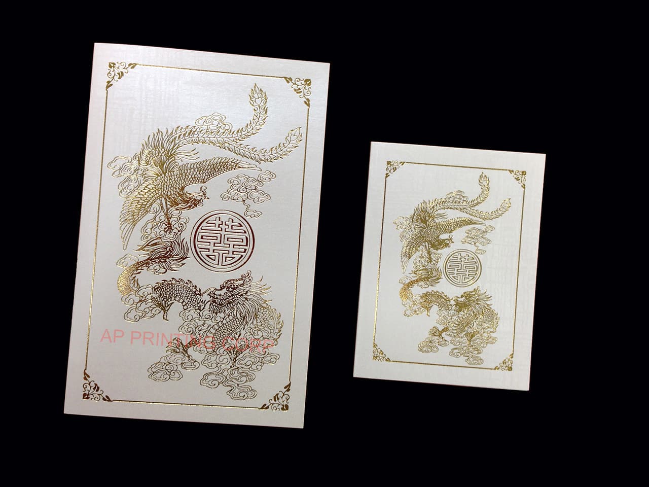 RP2-TT-V-B [V-L-01] Dynastic Splendor Dragon & Phoenix Wedding Invitation