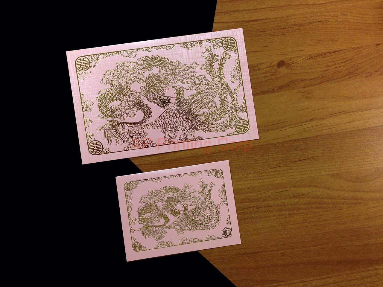 RP4-HT-V [V-L-01] Divine Firebirds Dragon & Phoenix Wedding Invitation