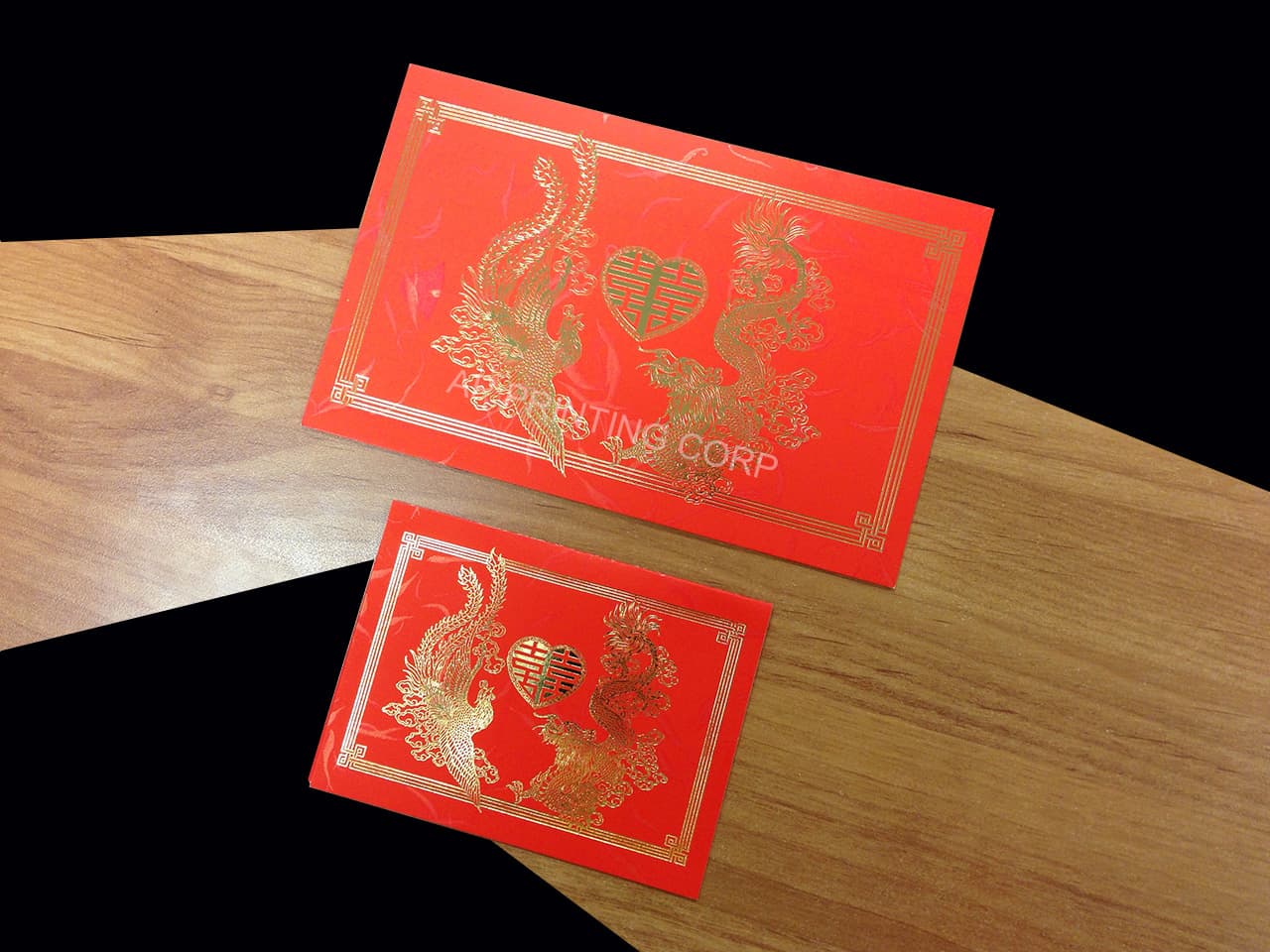 RP1-DR-V [V-L-02] Timeless Mythos Dragon & Phoenix Wedding Invitation