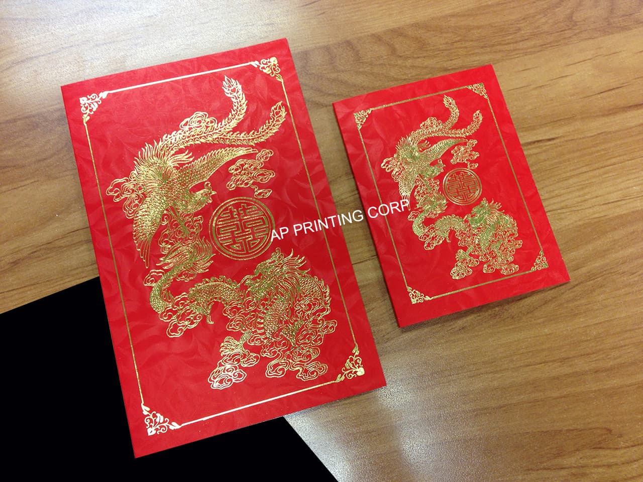 -DVS2-V-B [V-L-02] Divine Duo Dragon & Phoenix Wedding Invitation