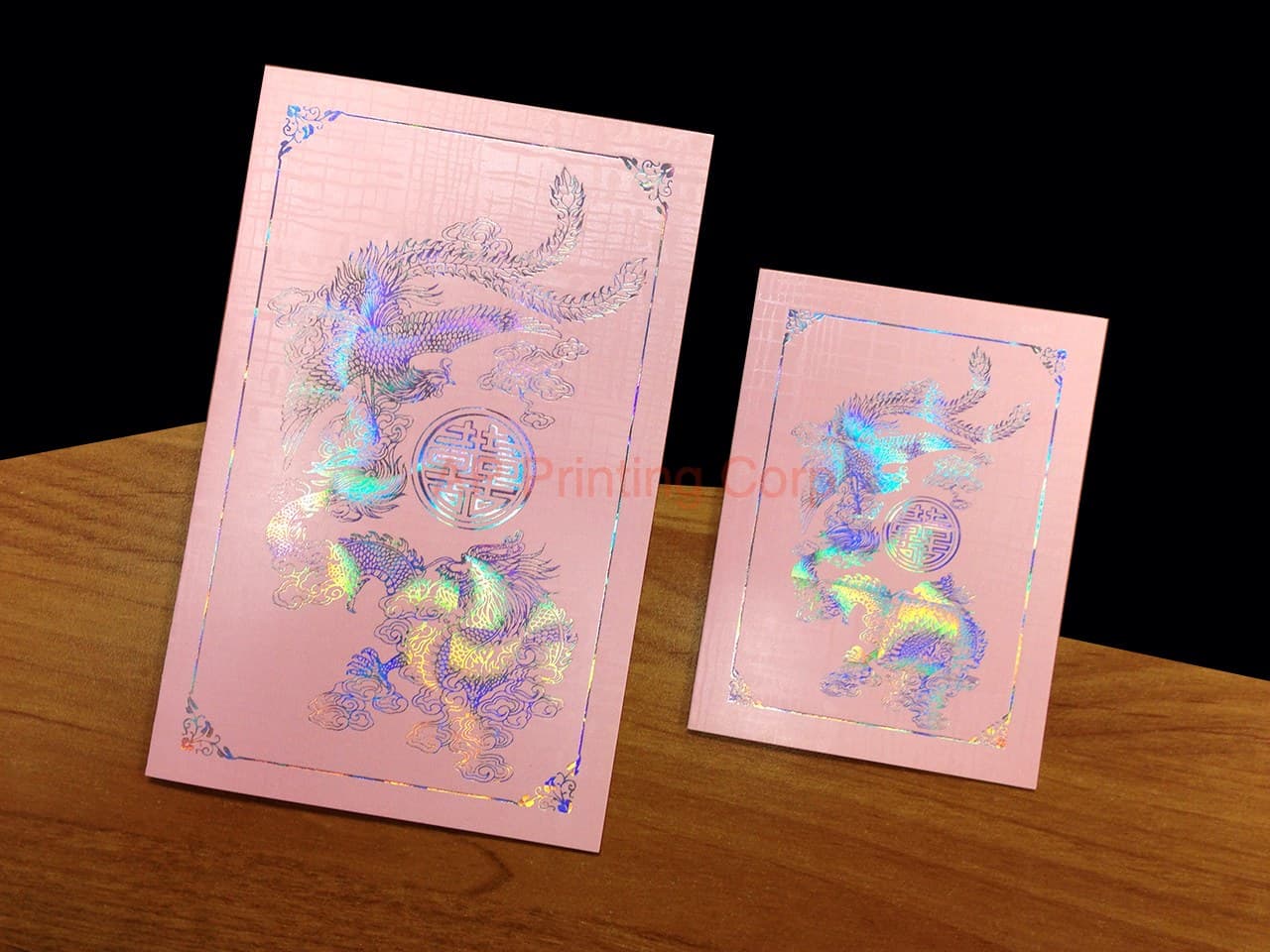 RP2-HT-RF-B [V-L-02] Harmonious Mythos Dragon & Phoenix Wedding Invitation