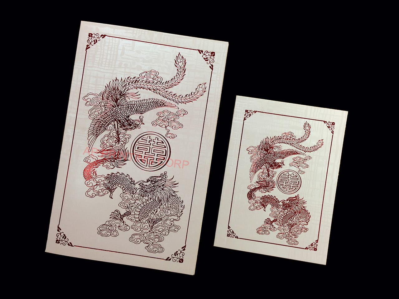 RP2-TT-D-B [V-L-02] Cultural Splendor Dragon & Phoenix Wedding Invitation