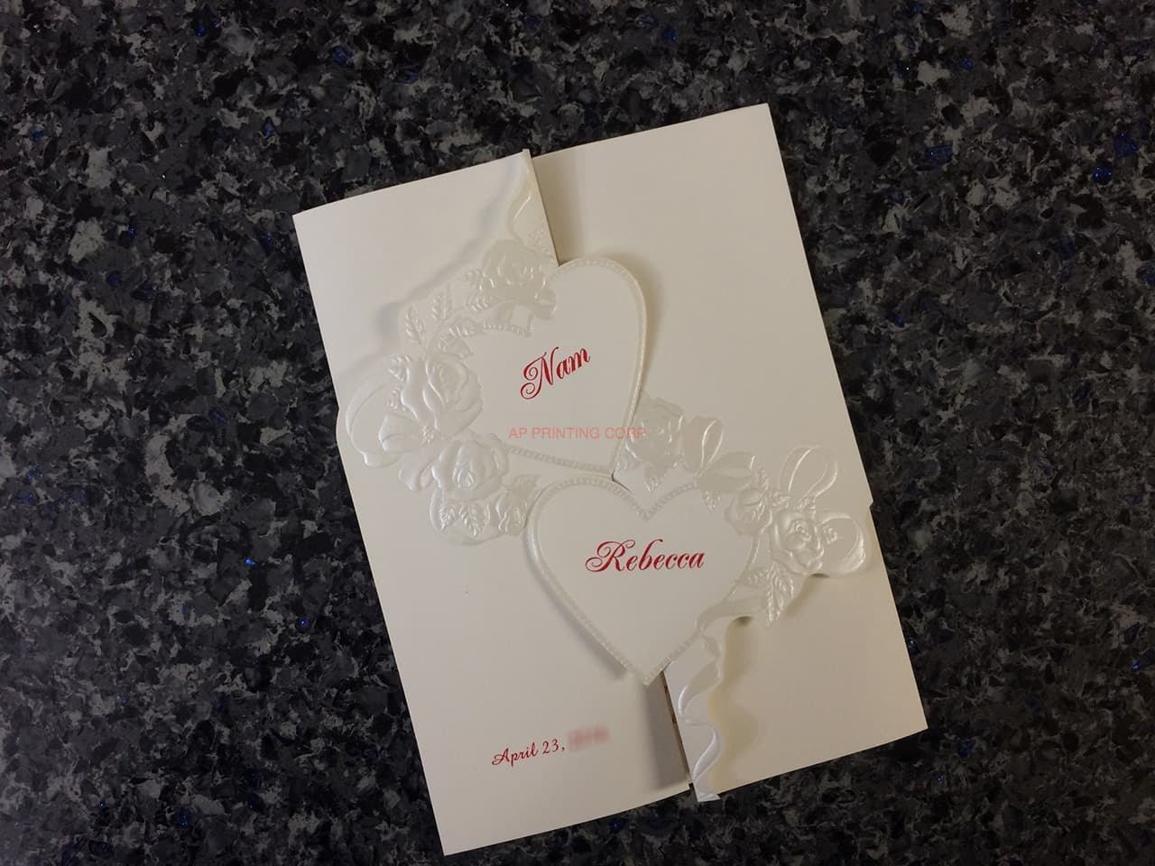 ART-82749 [I-11] Enchanted Blooms Hearts Wedding Invitation