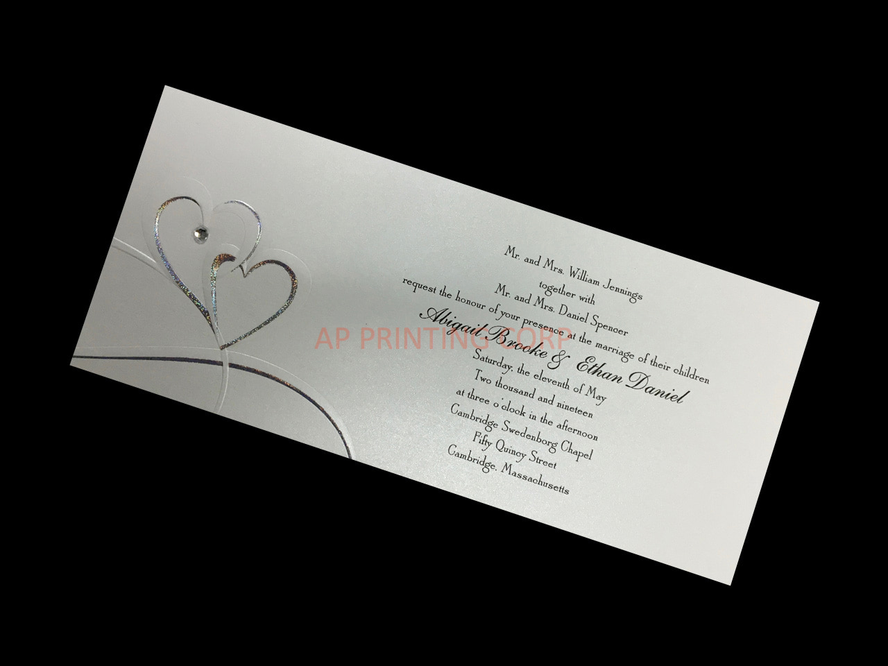 [CC-30] Elegance Unveiled Hearts Wedding Invitation