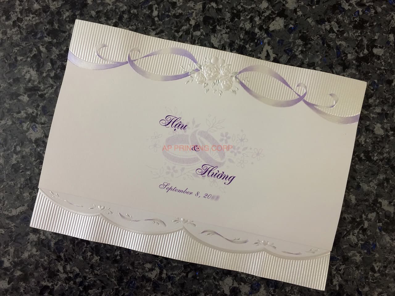 K8358 [I-12] Lavender Love Flowers Wedding Invitation