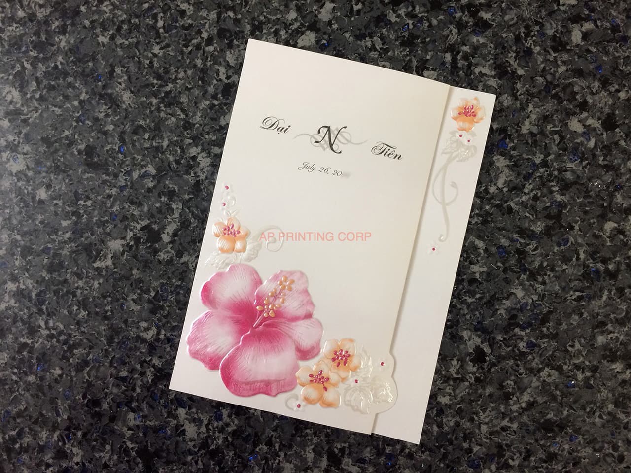 K8631 [I-11] Blushing Blooms Flowers Wedding Invitation