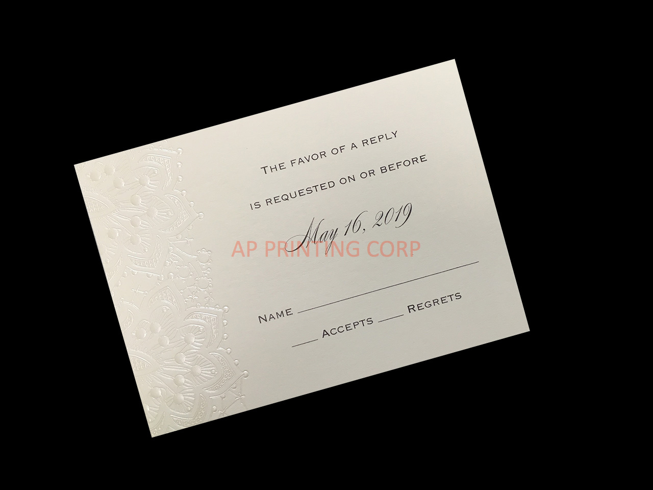 [CC-26] Lace Shimmers Flowers Wedding Invitation