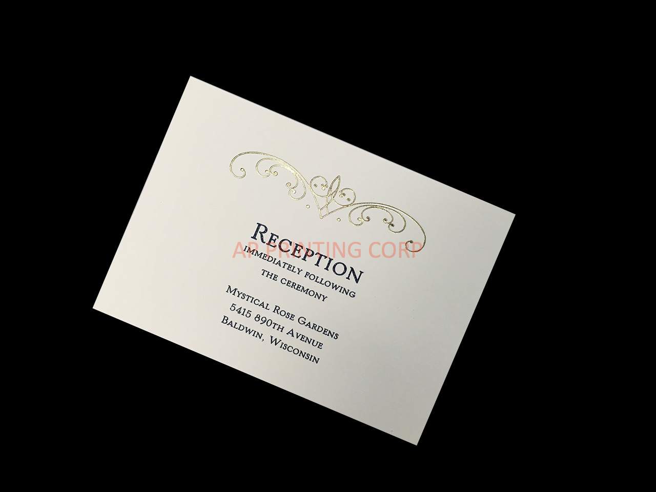 [CC-26] Swirl of Gold Flowers Wedding Invitation