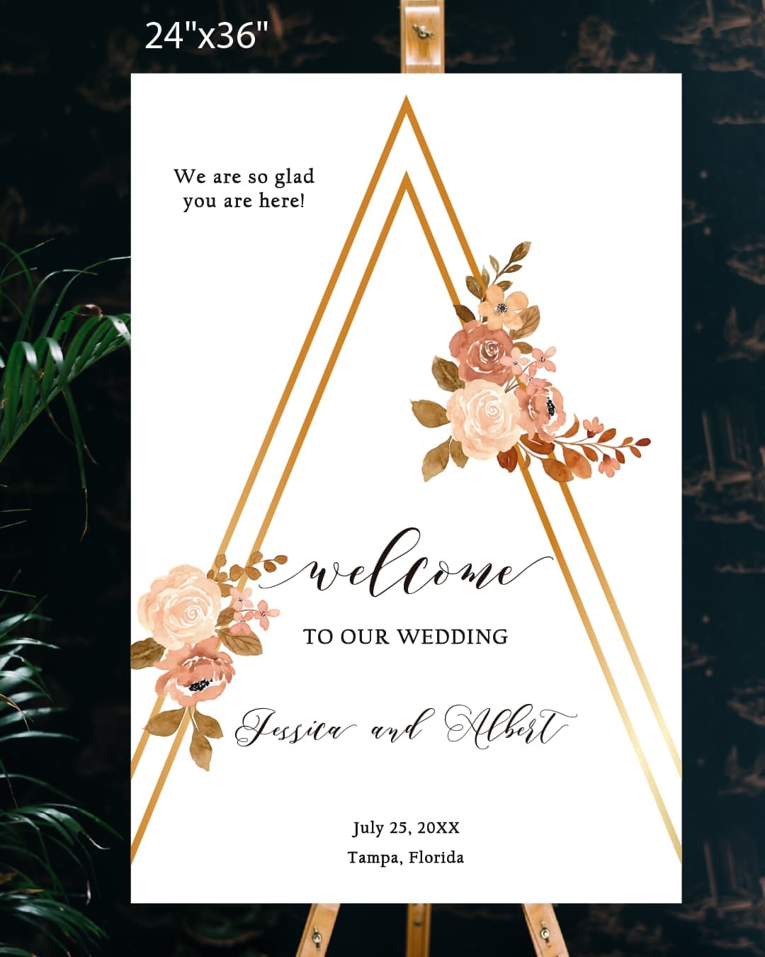 Golden Triangle Flowers Welcome Sign