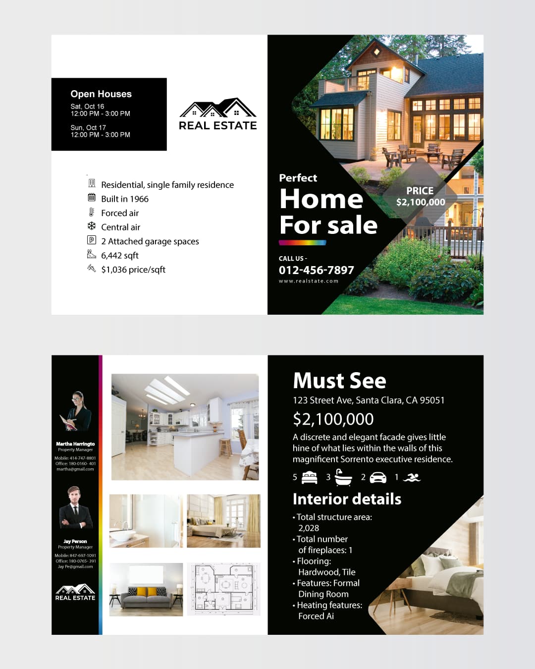 Elegant Vertical Black & White Real State Flyer