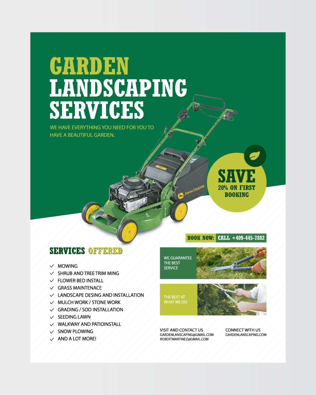 Green Garden Landscaping Services Flyer