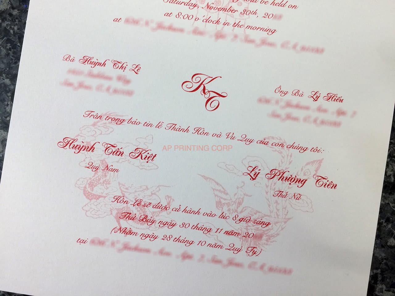 K970 [I-11] Ornate Love Birds & Doves Wedding Invitation