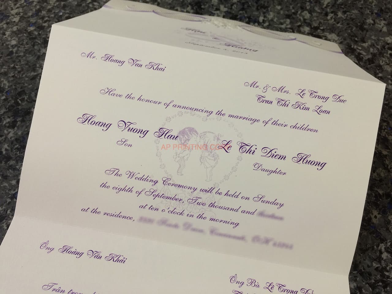 K8358 [I-12] Lavender Love Flowers Wedding Invitation