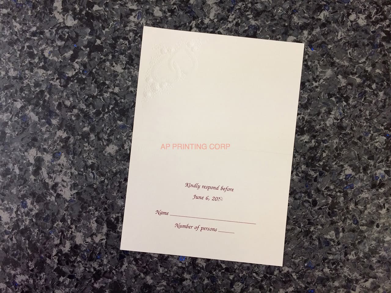 K4451 [I-10] Subtle Romance Hearts Wedding Invitation