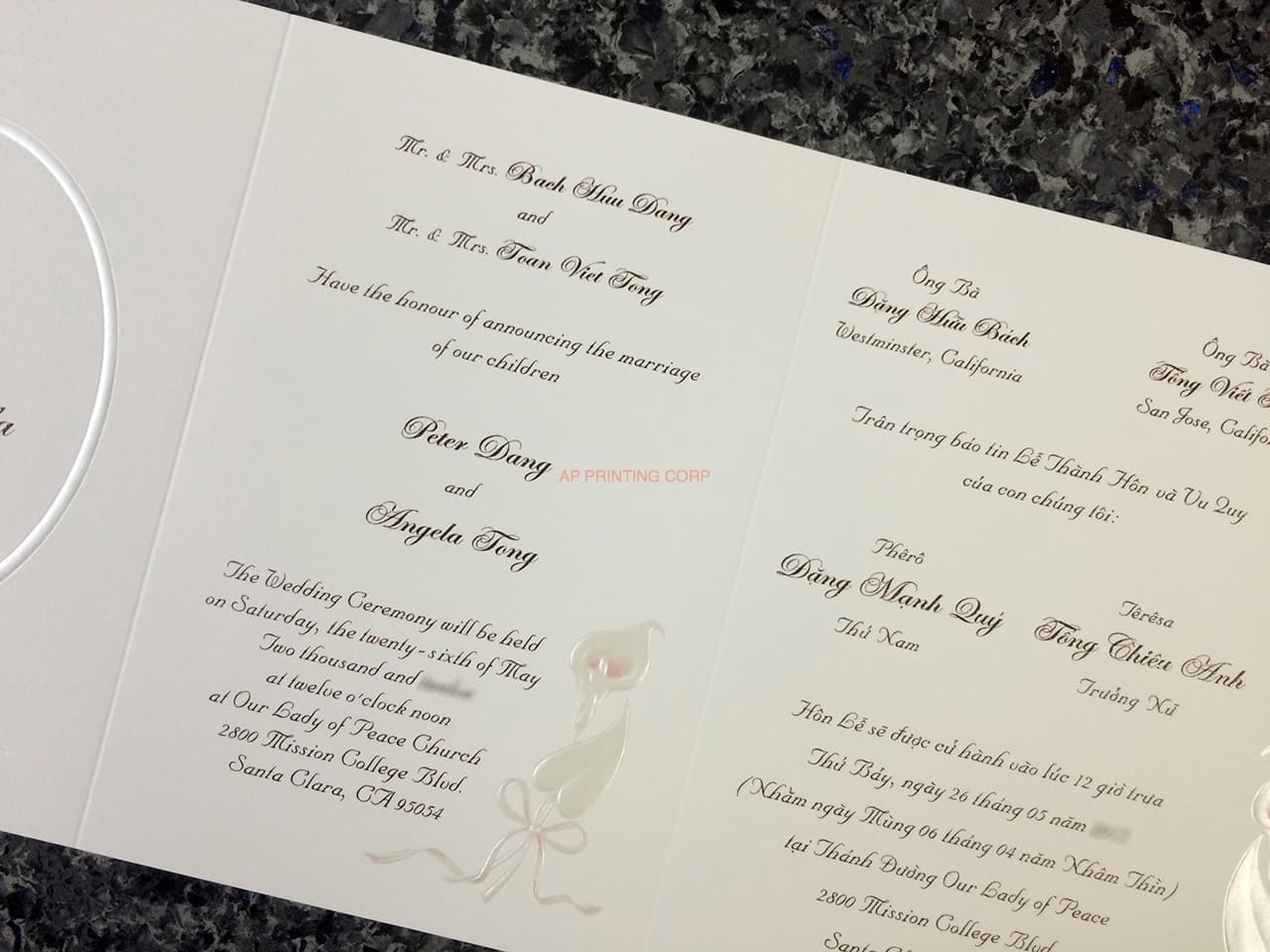 ART-08250 [I-10] Delicate Elegance Flowers Wedding Invitation